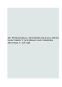 ATI PN MATERNAL NEW BORN OB EXAM &lpar;NEW&rpar; 2023 CORRECT QUESTIONS AND VERIFIED ANSWERS A&plus; RATED&period;