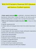 WGU D152 Inclusive Classroom 2023 Study Questions and Answers &lpar;Verified Answers&rpar;