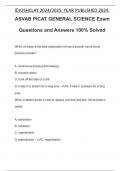 ASVAB PICAT GENERAL SCIENCE Exam Questions and Answers 100&percnt; Solved