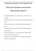 ATPL Exam Questions and Answers 100&percnt; Solved &vert; Rated A&plus;