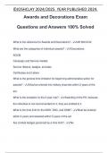 Awards and Decorations Exam Questions and Answers 100&percnt; Solved