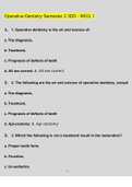 Operative Dentistry Semester 2 3DD - MCQ 1