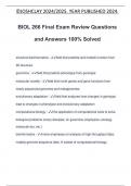 BIOL 266 Final Exam Review Questions and Answers 100&percnt; Solved
