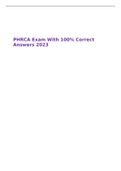 PHRCA Exam With 100&percnt; Correct Answers 2023