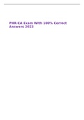 PHRCA Exam With 100&percnt; Correct Answers 2023