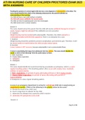 ATI RN NURSING CARE OF CHILDREN PROCTORED EXAM 2023 WITH 100&percnt; Correct Answers