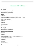 Chemistry 1151 ACS Exam 2022 with complete solution