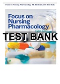 Test Bank  Focus On Nursing Pharmacology 8th Edition by Karch All chapters