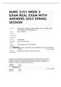 NURS 3151 WEEK 2  EXAM REAL EXAM WITH  ANSWERS 2023 SPRING  SESSION