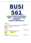 BUSI 561 Legal Issues in Business Quiz 1