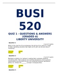 BUSI 520 QUIZ 1 QUESTIONS AND  ANSWERS (GRADED A)