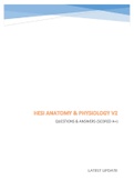 HESI ANATOMY$PHYSIOLOGY V2 LATEST QUESTIONS AND ANSWERS