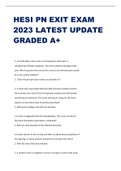 HESI PN EXIT EXAM  2023 LATEST UPDATE  GRADED A+