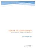 HESI Exam 300 Questions with Answers and Explanations