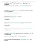 Lead Inspector&sol;Risk Assessor Exam Questions And Answers 