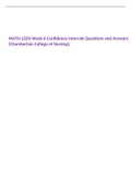MATH 225N Week 6 Confidence Intervals Questions and Answers (Chamberlain College of Nursing).