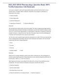 2022 2023 hesi pharmacology question bank 100 verified questions with rationale
