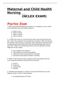 Maternal and Child Health Nursing Practice Exam Questions