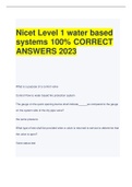 Exam &lpar;elaborations&rpar; Nicet Level 1 water based systems 100&percnt;CORRECT ANSWERS 2023
