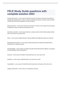 FELE Study Guide questions with complete solution 2023 