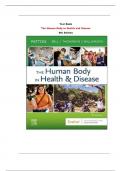 Test Bank - The Human Body in Health & Disease 8th Edition By Kevin T&period; Patton&semi; Frank Bell&semi; Terry Thompson&semi; Peggie Williamson &vert;&vert;Complete A&plus; Guide