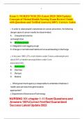  NUR253&sol; NUR 253 Exam 1&colon;&lpar;Latest 2023&sol; 2024 Update&rpar;  Concepts of Mental Health Nursing Exam Review&vert; Guide  with Questions and Verified Answers&vert; 100&percnt; Correct- Galen