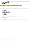 AQA A-Level Economics Paper 2 Mark Scheme 2022