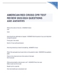 AMERICAN RED CROSS CPR TEST REVIEW 2023&sol;2024 QUESTIONS AND ANSWERS
