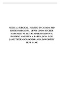TEST BANK FOR MEDICAL-SURGICAL NURSING IN CANADA 3RD EDITION SHARON L. LEWIS LINDA BUCHER MARGARET M. HEITKEMPER MARIANN M. HARDING MAUREEN A. BARRY JANA LOK JANE TYERMAN SANDRA GOLDSWORTHY