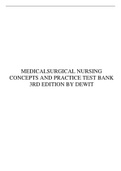 TEST BANK MEDICAL SURGICAL NURSING CONCEPTS AND PRACTICE 3RD EDITION BY DEWIT