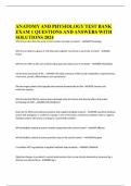 ANATOMY AND PHYSIOLOGY TEST BANK EXAM 1 QUESTIONS AND ANSWERS WITH SOLUTIONS 2024
