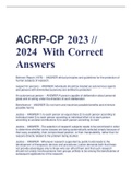 Exam (elaborations) ACRP CP 
