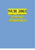 NUR 2063 Essentials of Pathophysiology &lpar;NUR2063&rpar; &sol; Pathophysiology Final Rasmussen University Winter 2021