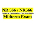 NR 566 / NR566 Advanced Pharmacology Midterm Exam Review |Rated A | Latest, 2022/2023| CompleteGuide | Chamberlain College
