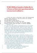 NURS 206Hesi&colon;Saunders Online Review Focus on Maternity&sol;questions and answers&sol;correct&sol;verified A&plus;