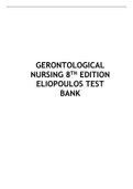 TEST BANK FOR GERONTOLOGICAL NURSING 8TH EDITION ELIOPOULOS