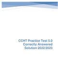 CCHT Practice Test 5.0 Correctly Answered Solution 2022/2023
