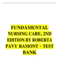 TEST BANK FOR FUNDAMENTAL NURSING CARE&comma; 2ND EDITION BY ROBERTA PAVY RAMONT