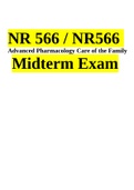 NR566 Midterm EXAM (Advanced Pharmacology for Care of the Family) MIDTERM EXAM graded A+