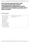 WGU C268 Spreadsheets&sol;WGU C268 Spreadsheets 2024-2025 UPDATE &sol;COMPREHENSIVE FREQUENTLY TESTED QUESTIONS AND VERIFIED ANSWERS&sol; GET IT 100&percnt; ACCURATE