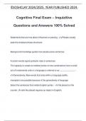 Cognitive Final Exam &ndash; Inquizitive Questions and Answers 100&percnt; Solved
