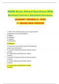 NDEB Exam Solved Questions With  Revised Correct Detailed Answers   &vert;ALREADY GRADED A&plus; PASS  >> BRAND NEW VERSION 