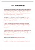 DFW SIDA TRAINING QUESTIONS AND ANSWERS 2024