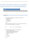 TEST BANK FOR RUPPEL’S MANUAL OF PULMONARY FUNCTION TESTING 11 TH EDITION BY MOTTRAM