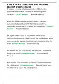 CWS EXAM 2 Questions and Answers &lpar;Latest Update 2025&rpar;