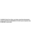 NAPSRX Final Text&sol; How are drugs sorted into therapeutic groups and classes&quest; &lpar;GRADED A&plus;&rpar; 156 Correct Answers Out of 160 98&percnt; Score 2023&period;