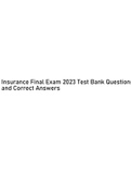 Insurance Adjuster Exam With 100&percnt; Correct Answers 2023 & Insurance Final Exam 2023 Test Bank Questions and Correct Answers&period;