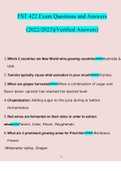 FST 422- Exam&period; questions verified with 100&percnt; correct answers