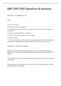 EMT CPR TEST Questions & Answers