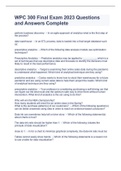 WPC 300 Final Exam 2023 Questions and Answers Complete